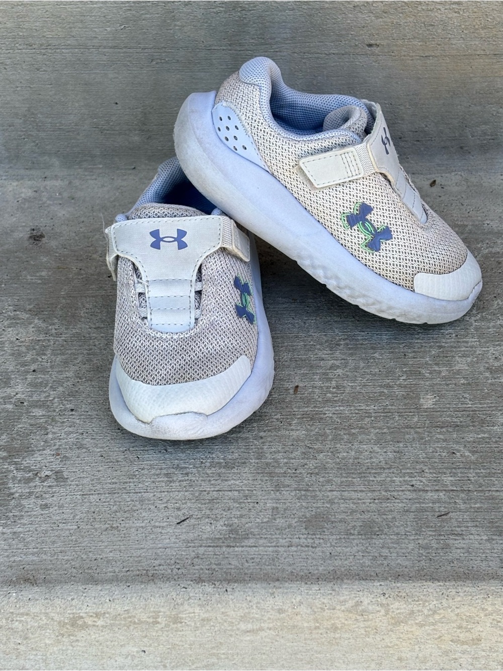 Under Armour Kids Gray and Light Purple Slip-On Sneakers